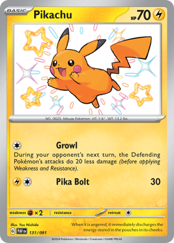 Pikachu z edície Paldean Fates, karta č.131
