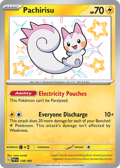 Pachirisu z edície Paldean Fates, karta č.138