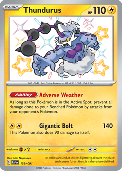 Thundurus z edície Paldean Fates, karta č.139