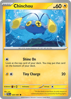 Chinchou z edície Paldean Fates, karta č.20