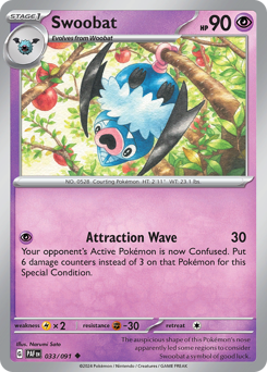 Swoobat z edície Paldean Fates, karta č.33