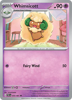 Whimsicott z edície Paldean Fates, karta č.35
