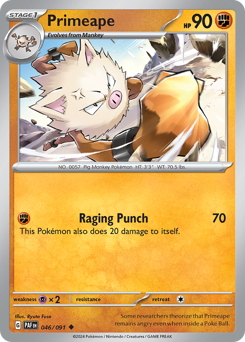 Primeape z edície Paldean Fates, karta č.46
