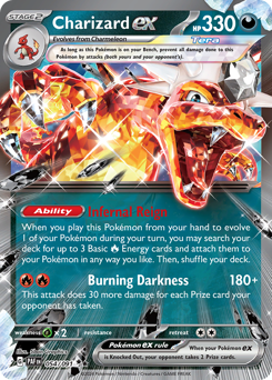 Charizard ex z edície Paldean Fates, karta č.54