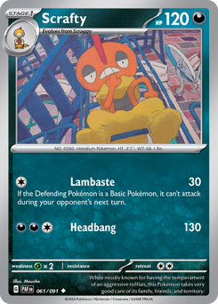 Scrafty z edície Paldean Fates, karta č.61