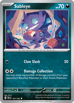 Sableye z edície Temporal Forces, karta č.107