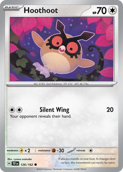 Hoothoot z edície Temporal Forces, karta č.126