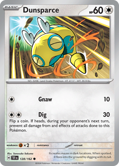 Dunsparce z edície Temporal Forces, karta č.128
