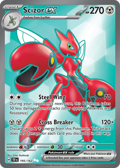 Scizor ex z edície Temporal Forces, karta č.195