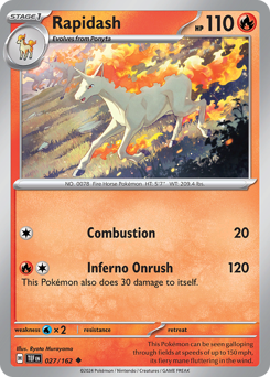 Rapidash z edície Temporal Forces, karta č.27