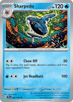Sharpedo z edície Temporal Forces, karta č.43