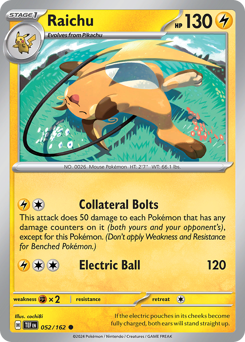Raichu z edície Temporal Forces, karta č.52