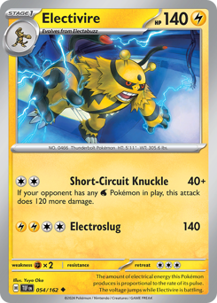 Electivire z edície Temporal Forces, karta č.54