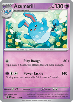 Azumarill z edície Temporal Forces, karta č.65