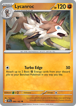 Lycanroc z edície Temporal Forces, karta č.90