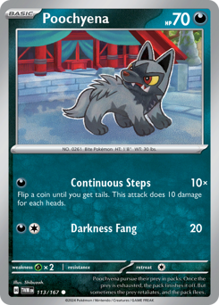 Poochyena z edície Twilight Masquerade, karta č.113