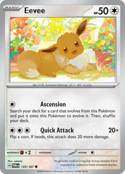 Eevee z edície Twilight Masquerade, karta č.135