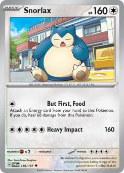 Snorlax z edície Twilight Masquerade, karta č.136