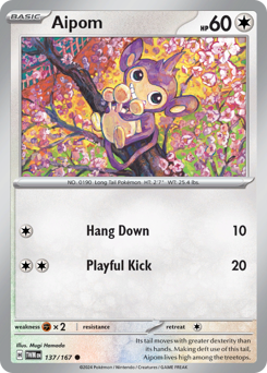 Aipom z edície Twilight Masquerade, karta č.137
