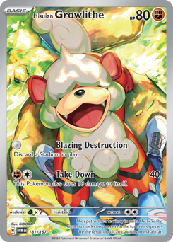 Hisuian Growlithe z edície Twilight Masquerade, karta č.181