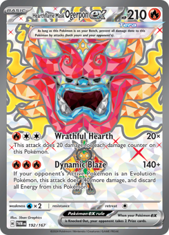 Hearthflame Mask Ogerpon ex z edície Twilight Masquerade, karta č.192