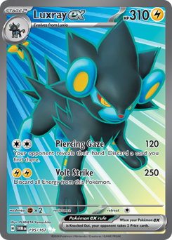 Luxray ex z edície Twilight Masquerade, karta č.195