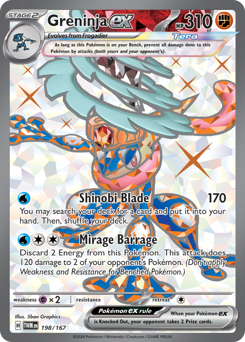 Greninja ex z edície Twilight Masquerade, karta č.198