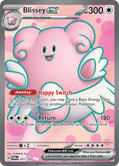 Blissey ex z edície Twilight Masquerade, karta č.201