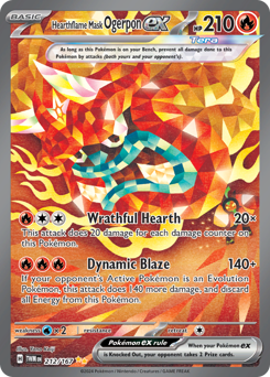 Hearthflame Mask Ogerpon ex z edície Twilight Masquerade, karta č.212