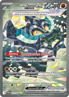 Cornerstone Mask Ogerpon ex z edície Twilight Masquerade, karta č.215