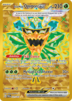 Teal Mask Ogerpon ex z edície Twilight Masquerade, karta č.221
