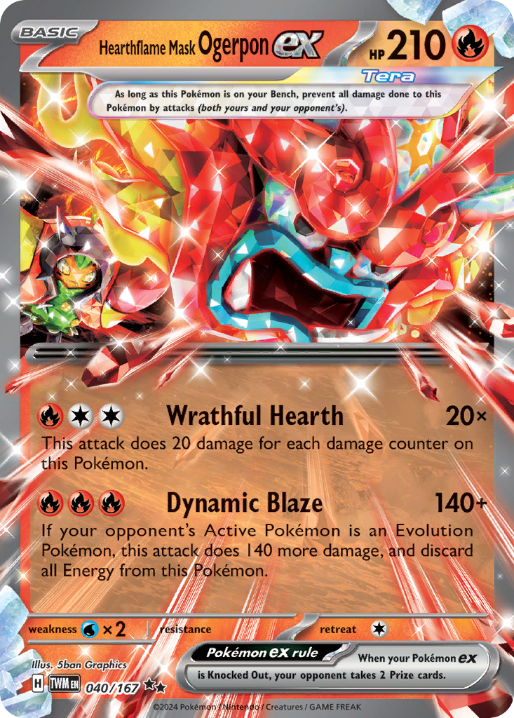 Hearthflame Mask Ogerpon ex z edície Twilight Masquerade, karta č.40