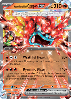 Hearthflame Mask Ogerpon ex z edície Twilight Masquerade, karta č.40