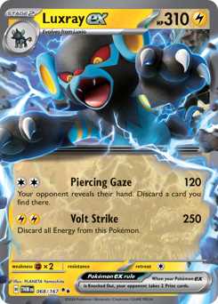Luxray ex z edície Twilight Masquerade, karta č.68