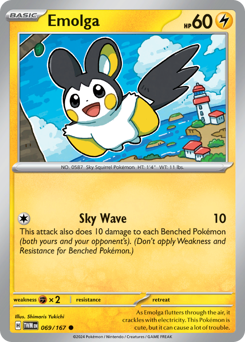 Emolga z edície Twilight Masquerade, karta č.69