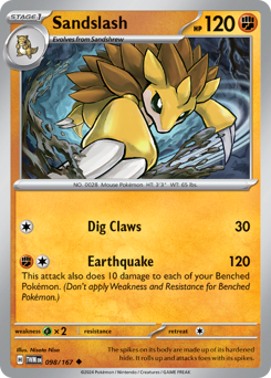 Sandslash z edície Twilight Masquerade, karta č.98