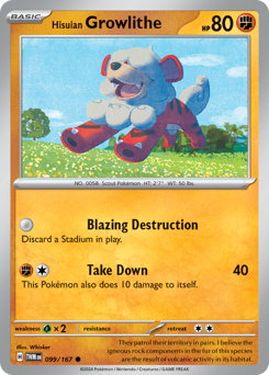 Hisuian Growlithe z edície Twilight Masquerade, karta č.99