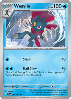 Weavile z edície Shrouded Fable, karta č.14