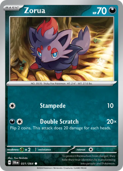 Zorua z edície Shrouded Fable, karta č.31