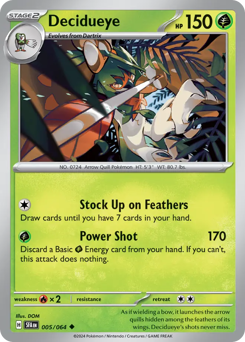 Decidueye z edície Shrouded Fable, karta č.5