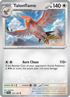 Talonflame z edície Stellar Crown, karta č.123