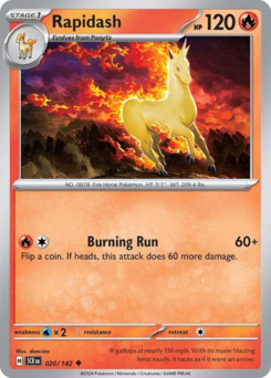 Rapidash z edície Stellar Crown, karta č.20