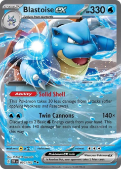 Blastoise ex z edície Stellar Crown, karta č.30