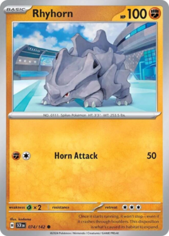 Rhyhorn z edície Stellar Crown, karta č.74