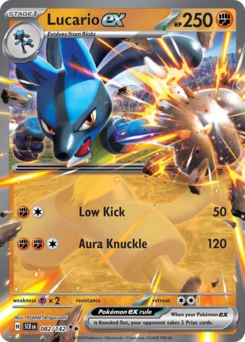 Lucario ex z edície Stellar Crown, karta č.82