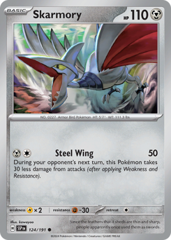 Skarmory z edície Surging Sparks, karta č.124
