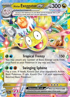 Alolan Exeggutor ex z edície Surging Sparks, karta č.133