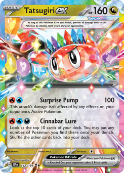 Tatsugiri ex z edície Surging Sparks, karta č.142