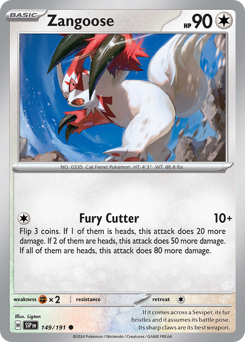 Zangoose z edície Surging Sparks, karta č.149