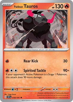 Paldean Tauros z edície Surging Sparks, karta č.18